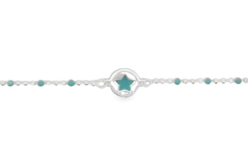 [16214B13E2ETUPL] Pulsera plata 925 placa estrella esmalte