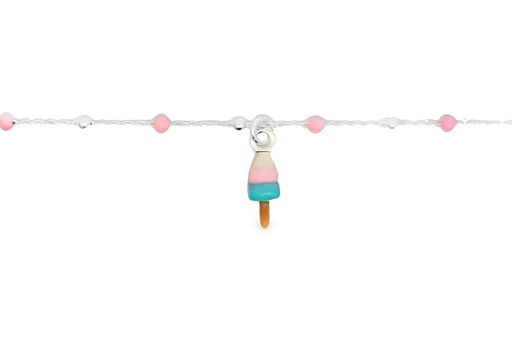[16223B13E2EMXPL] Sterling silver enamel ice cream bracelet
