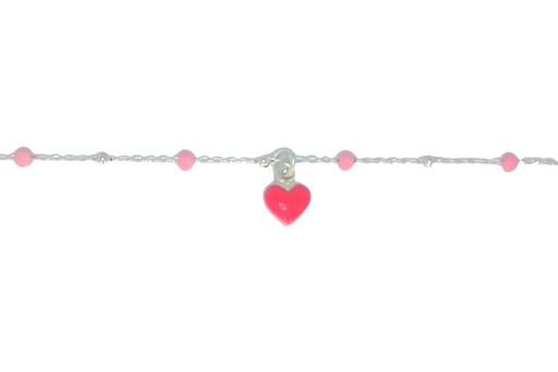 [16244B13E2EFUPL] Sterling silver enamel heart bracelet