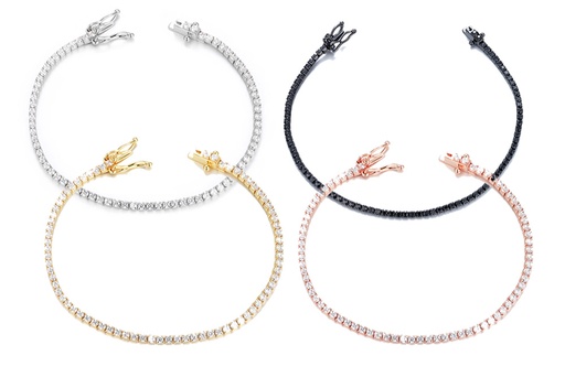 Pulsera plata 925 riviere 3mm