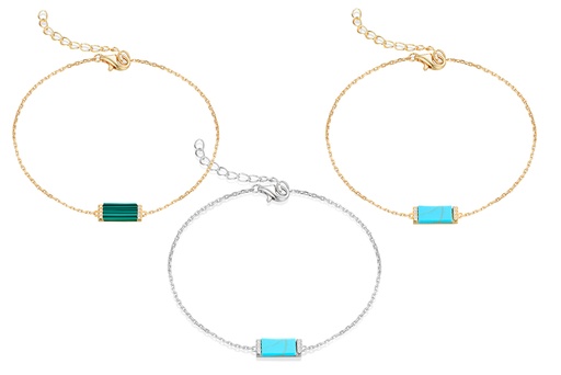 Sterling silver stones & zirconia bracelet