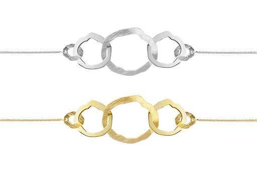 Pulsera plata 925 ovalos irregulares