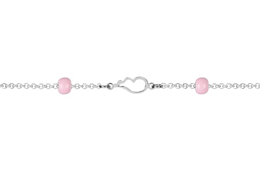[16524B15E3EROPL] Pulsera plata 925 bola esmalte 5mm con ala 6x15mm