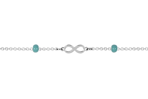 [16530B15E3ETUPL] Pulsera plata 925 bola esmalte 4mm con simbolo infinito 5x11mm