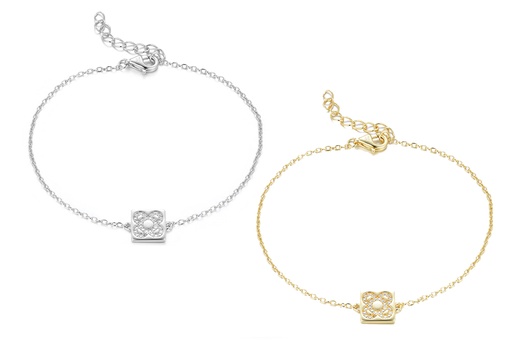 Sterling silver zirconia barcelona flower bracelet