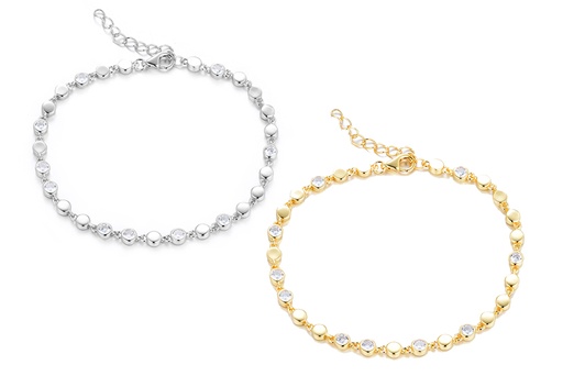 Pulsera plata 925 pastillas intercaladas