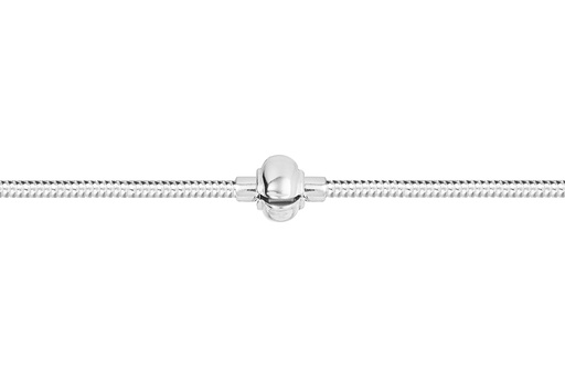 Pulsera plata 925 para abalorios snake 3mm con cierre donut presión