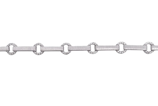[16754B1800ZBLMARD] Sterling silver zirconia ring & bar bracelet