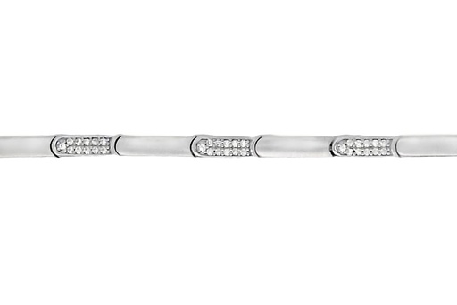 [16756B1800ZBLMARD] Sterling silver zirconia bar bracelet