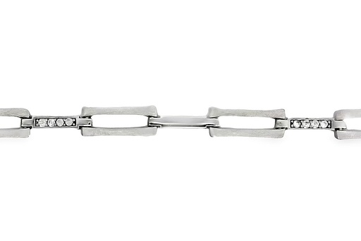 [16757B1800ZBLMARD] Sterling silver zirconia rectangular bracelet