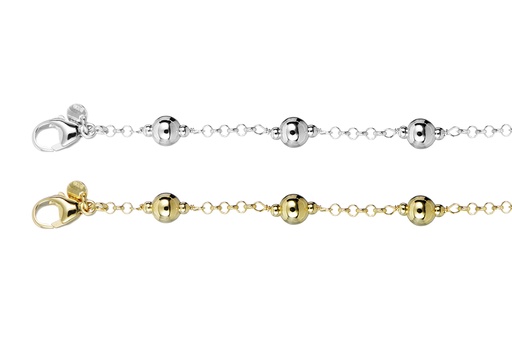 Sterling silver 6 beads 6mm bracelet