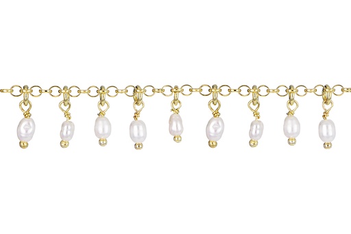 [16878B16E3PBLDO] Pulsera plata 925 perlas de río colgantes