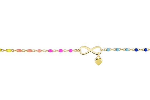 [16902B16E3EMXDO] Sterling silver infinity symbol enamel bracelet