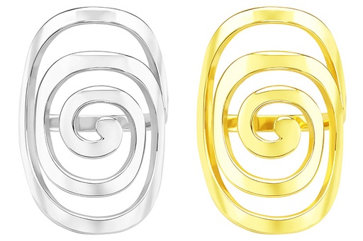 Anillo plata 925 espiral ovalado 