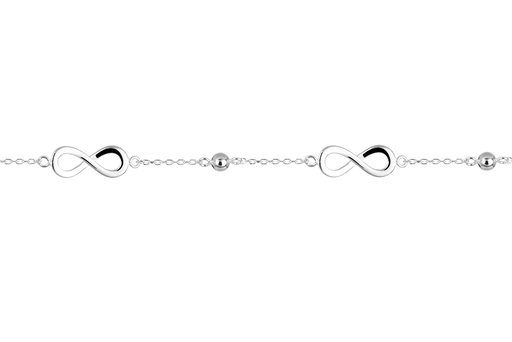 [16933B16E3PL] Pulsera plata 925 simbolo infinito 7x17mm