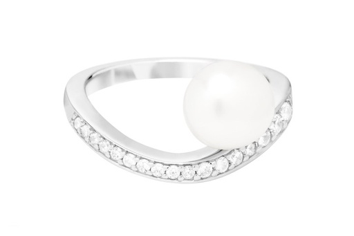Silver 925 pearl cz ring