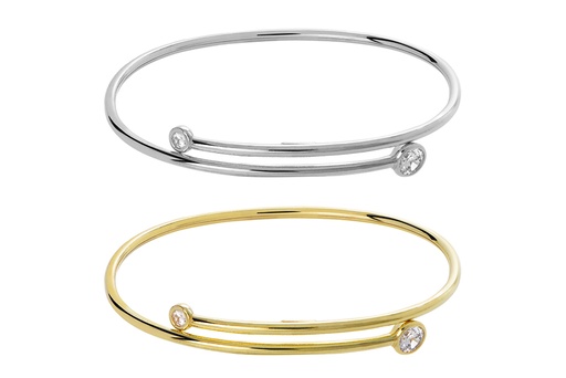 Sterling silver two zirconia bracelet