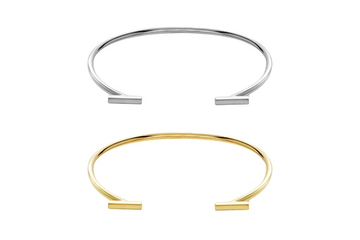 Brazalete plata 925 dos barras 10x2mm