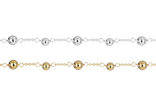 Pulsera plata 925 bolas de 4 y 5mm intercaladas