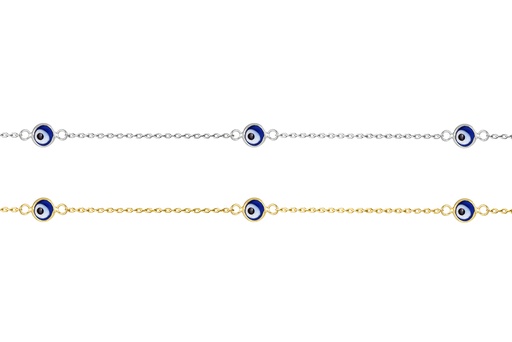 Sterling silver enamel turkish eye bracelet