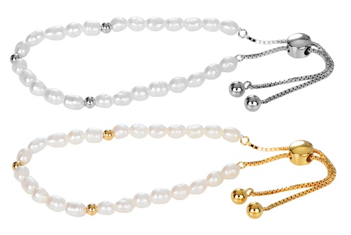 Pulsera plata 925 perlas