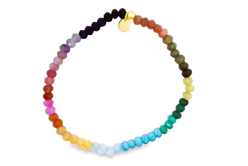 [17262BRMXDO] Pulsera plata 925 4mm elástica piedras semipreciosas