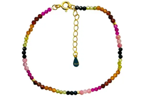 [17268B15E3RMXDO] Sterling silver mix semiprecious stones bracelet