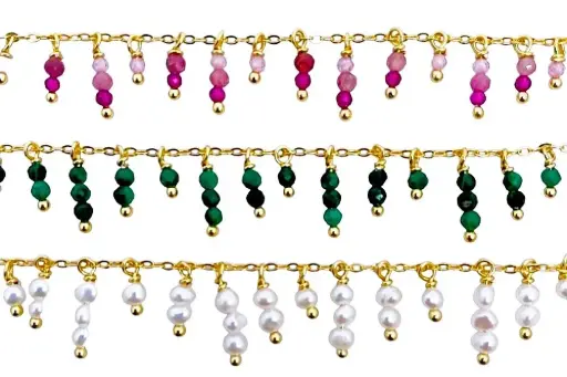 Sterling silver semiprecious stones bracelet