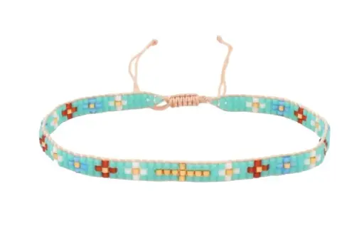 [17286BKMXDO] Pulsera mijuki flores cierre ajustable macramé
