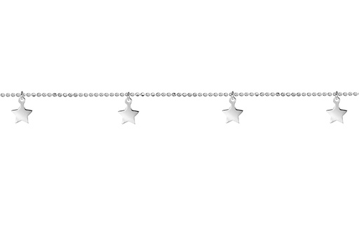 [17350A20E5PL] Sterling silver stars anklet