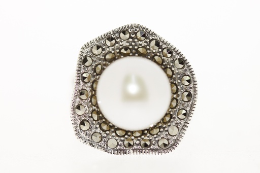 Anillo plata marquesita perla 