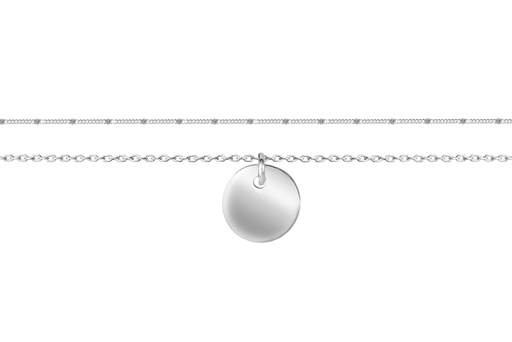 [17351A20E5PL] Sterling silver 9mm tag anklet