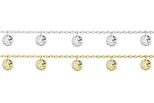 Tobillera plata 925 placas 5mm