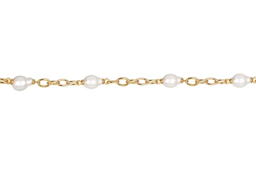 [17374B1950PBLDO] Pulsera plata 925 cinco perla cultivada barroca 8-9.5mm de forma irregular