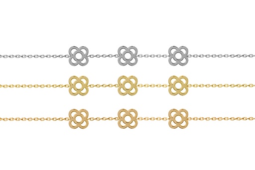 Sterling silver three flower of barcelona bracelet