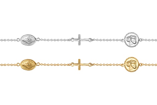 Sterling silver religious bracelet