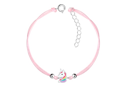 [17412B12E3EMXPL] Pulsera plata 925 cabeza unicornio 8mm de esmalte