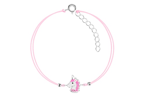 [17415B12E3EROPL] Pulsera plata 925 infantil unicornio 11x8mm de esmalte