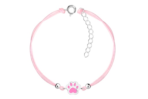 [17418B12E3EROPL] Pulsera plata 925 infantil huella canina 6x7mm de esmalte