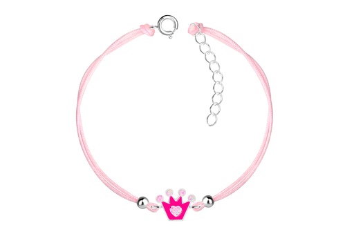 [17436B12E3EROPL] Pulsera plata 925 corona 8x9mm de esmalte