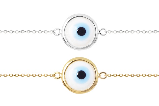 Sterling silver enamel turkish eye bracelet