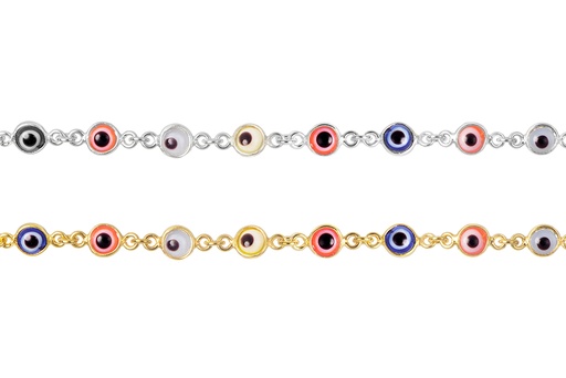 Sterling silver enamel turkish eye bracelet