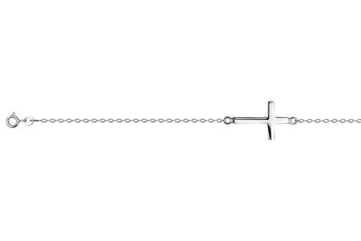 [17861B16E3RD] Pulsera plata 925 cruz apaisada 11x21mm