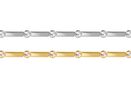 Sterling silver 3mm zirconia bracelet