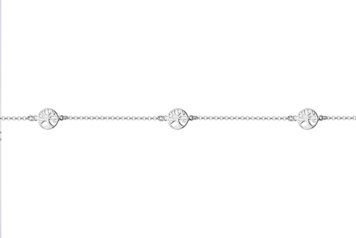 [17972A20E5PL] Sterling silver tree of life anklet