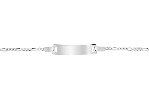 [18066B13E3PL] Pulsera plata 925 no me olvides placa rectangular 5x19mm infantil