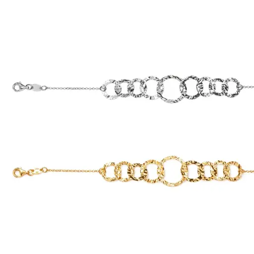 Pulsera plata 925 circulos martelé