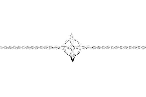 [18114B16E3PL] Sterling silver witch knot 18x22mm bracelet