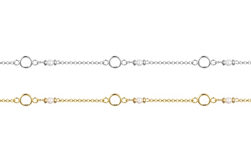 Pulsera plata 925 circulos 5x2mm