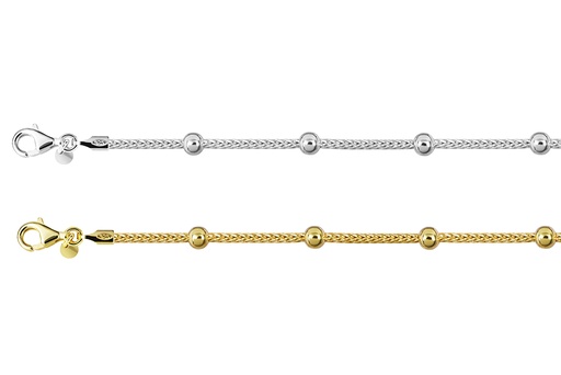 Sterling silver 3mm beads bracelet